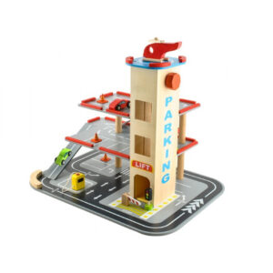 Garage Parcheggio in Legno per Bambini con Ascensore per le Auto