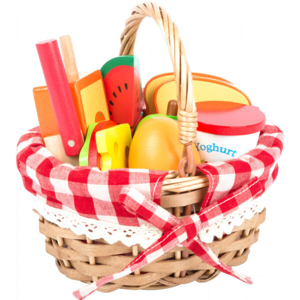 Cestino da picnic con alimenti da taglio