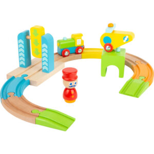 Trenino in legno con Elicottero, 13 parti